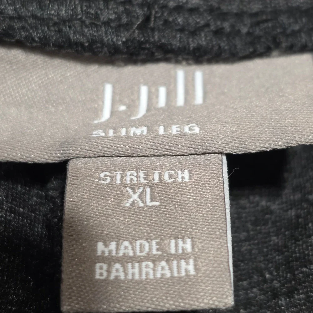 J.Jill‎ Slim Leg Stretch Pants Women XL Charcoal Gray Ponte Knit Pull On Career